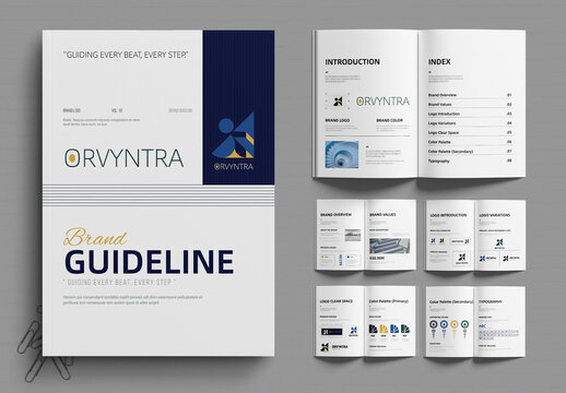 Brand Guideline Template with Clean Corporate Identity Design