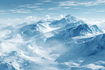 Fototapeta premium Arctic glacier landscape with clean air and untouched snow, highlighting climate preservation, soft blue tones, environmental protection theme