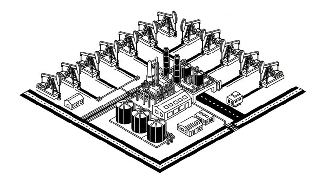 Isometric Printed Circuit Board With Electronic Components.