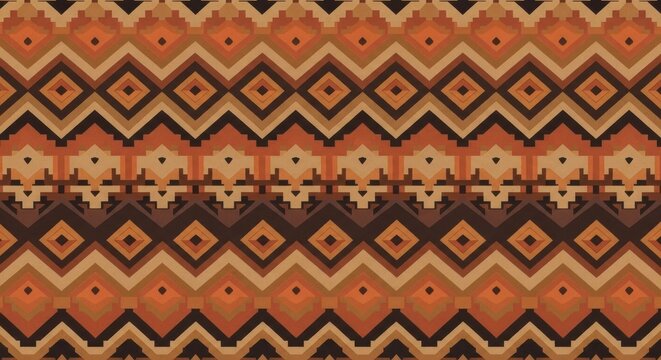Vibrant orange and brown geometric pattern with diamond shapes geometric pattern orange and brown di