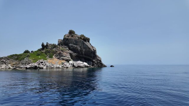 Amazing Panorama of Coastline of Skopelos near Agios Ioannis church, Sporades, Thessaly, Greece