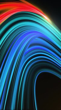 Colorful light streaks creating abstract flowing wave patterns