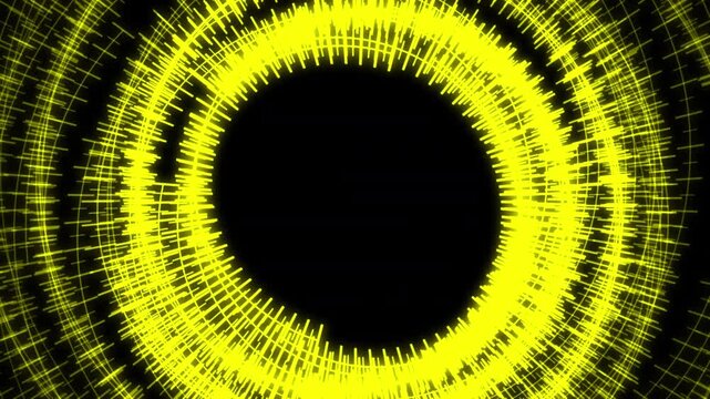 3D Circle Radial Patterns Audio Reactive X60 Degrees Fast Yellow Animation Loop