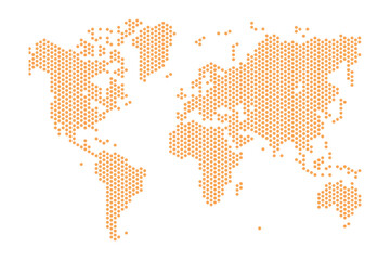 Fototapeta premium Dots world map on white background, A minimalist world map illustration , vector illustration.