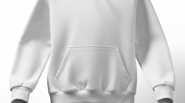 Light gray hoodie with drawstring and front pocket displayed on a surface