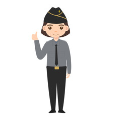 Obraz premium Ministry of Law and Human Rights cartoon character using uniform