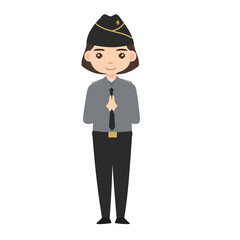 Obraz premium Ministry of Law and Human Rights cartoon character using uniform