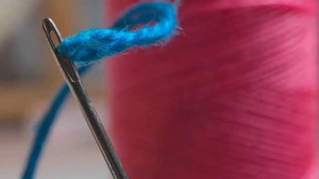 sewing thread with needle
