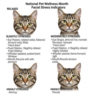 Cat Facial Stress Indicators - National Pet Wellness Month Guide.