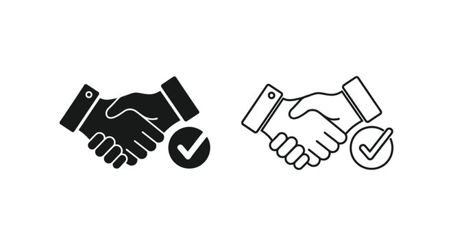 Business Partnership Agreement Handshake Vector