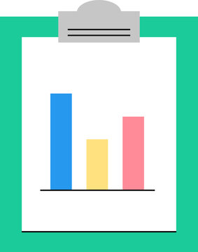 Business bar chart and file folder icon for data analysis and document management
