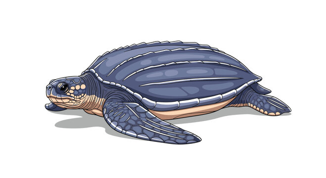 Impressive leatherback sea turtle, a colossal marine reptile, featuring its unique ridged carapace and powerful flippers for ocean navigation.