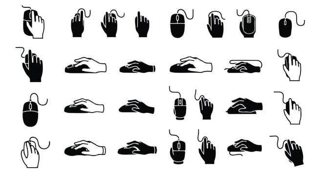 Black and white computer mouse icons.