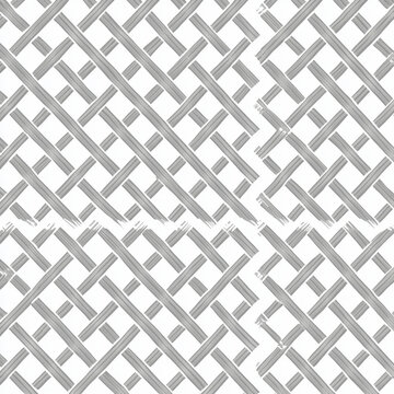 Abstract white and grey brushstroke pattern, forming a textured woven lattice design on a clean background