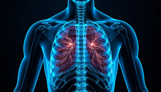 3d rendered illustration of a painful chest