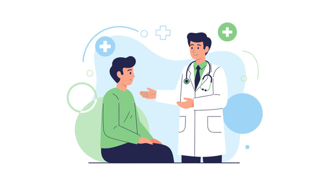Doctor consulting patient in clinic, healthcare, medical checkup, doctor-patient relationship
