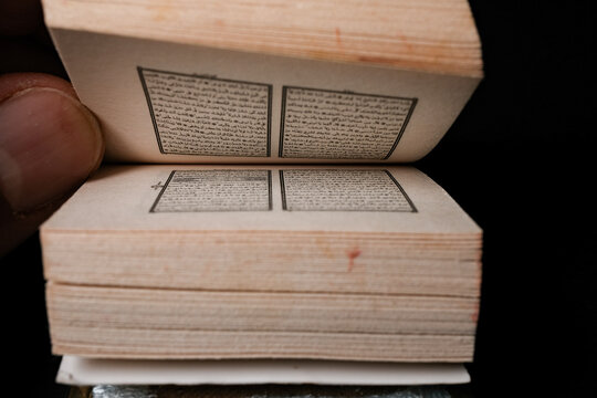 Close-up of miniature open book