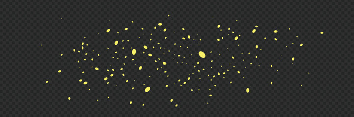 Trendy Fireflies Overlay, magical glowing yellow particles effect for festive background design and creative digital compositing © Lepe PNG