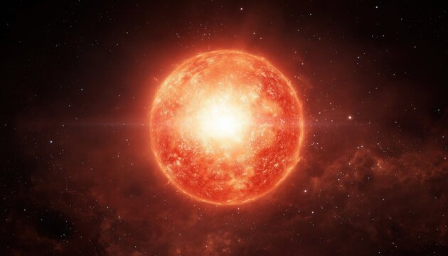 Betelgeuse: The Red Supergiant Star In Space, A Massive Old Star - This Star Is A Red Supergiant, Located In Space, And Aging.
