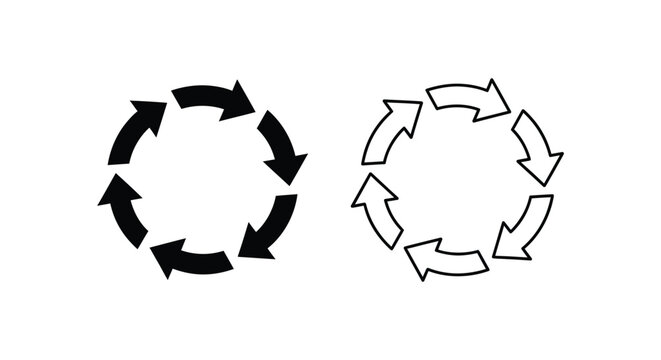 Circular Arrows Cycle Icons Vector