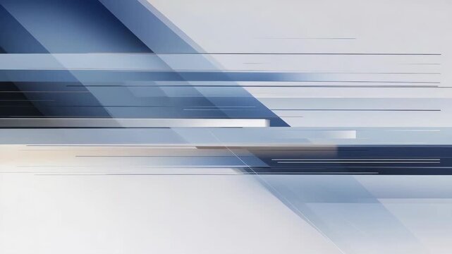 Abstract geometric lines in blue shades, minimal style on light background, concept of motion and technology innovation