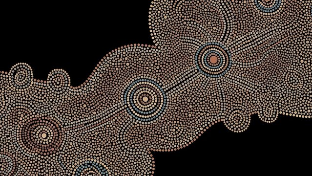 Abstract Aboriginal Dot Painting - A Journey Through Indigenous Art and Culture.