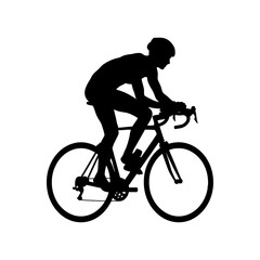 Fototapeta premium A silhouette of a cyclist riding a road bike