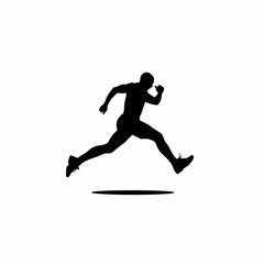 Fototapeta premium Silhouette of a determined athlete in mid-stride, showcasing the power and grace of running. This image captures the essence of athleticism and motion
