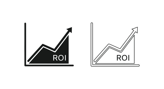 ROI Growth Chart Graphs Vector