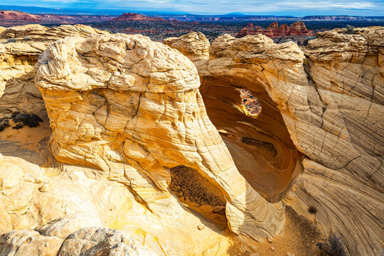 Melody Arch and Dannys Arch Panoramic View in Coyote Buttes North Arizona