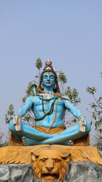 Shiva Statue in Rishikesh, India: Religious Art