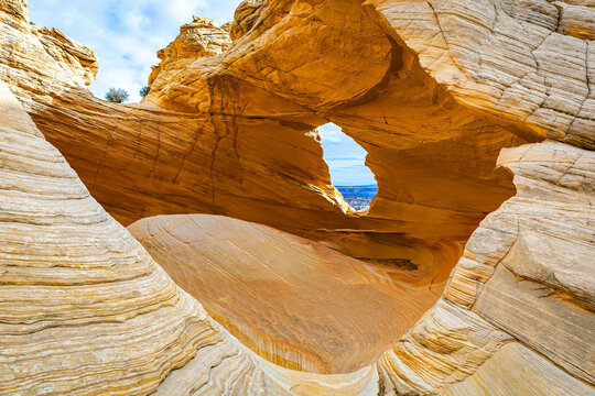 Melody Arch and Dannys Arch Panoramic View in Coyote Buttes North Arizona