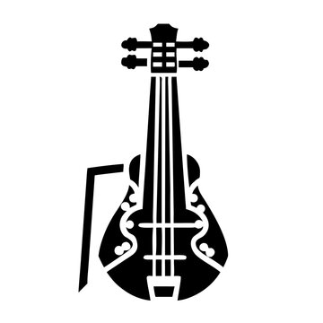 morin khuur instrument symbol icon silhouette illustration for traditional mongolian music performance and acoustic design