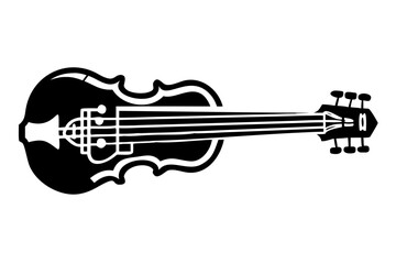 Fototapeta premium electric violin instrument silhouette illustration for modern music performance and digital design