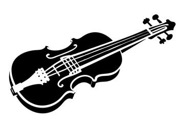 Fototapeta premium fiddle instrument silhouette illustration for folk music traditional performance and acoustic design