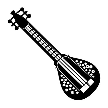 rebab instrument symbol icon silhouette illustration for traditional music cultural heritage and acoustic design