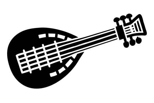 rebab instrument silhouette illustration for traditional music cultural heritage and acoustic design