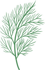 Fototapeta premium Herbs and Vegetables Set with Onion, Garlic and Dill Illustration
