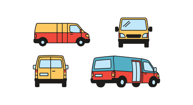 public van Line art vector minimal clean shapes