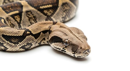 Obraz premium Boa Constrictor Close Up on White Background.