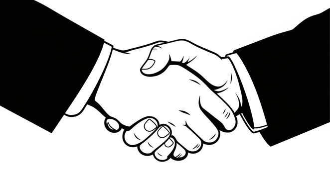 Two Business People Shaking Hands In Agreement.