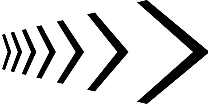 Arrow chevron symbol. Black arrows symbols set. Blend effect. Vector isolated on white.eps,10