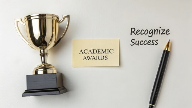 Golden Trophy for Academic Awards Recognition of Success