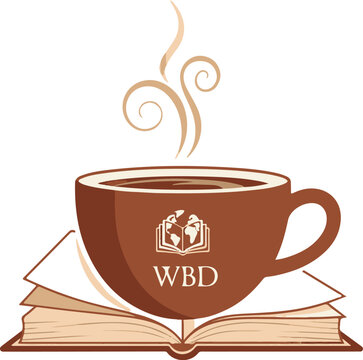 World Book Day WBD Concept with Coffee Cup and Open Book Vector Illustration