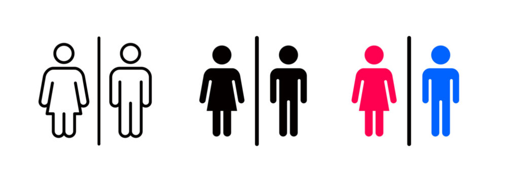 Icons of men and women, icons of married couples, toilet symbol