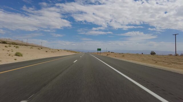 395 Scenic Byway North 2 Red Rock Canyon to Ridgecrest 18 Front View MultiCam Driving Plate Sierra Nevada Mts California