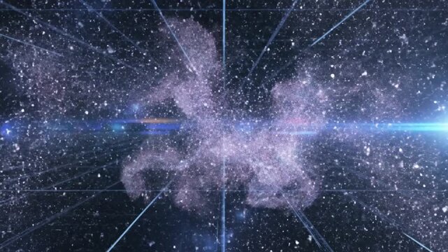 Energetic Particle Collision in Abstract Space Grid
