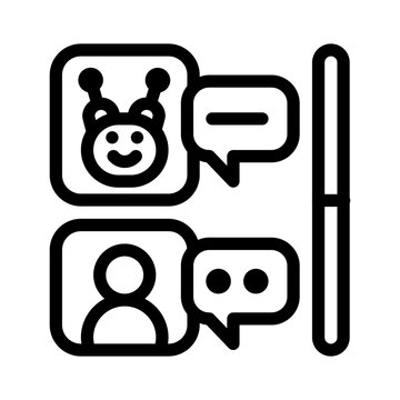 icon robot chat with style outline