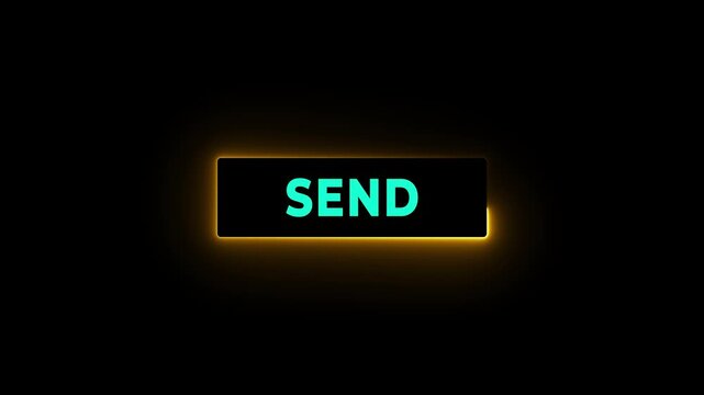 Click on send button with computer arrow cursor concept on the transparent background. Motion graphics of sending bar. 