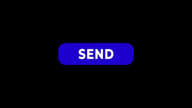 Click on send button with computer arrow cursor concept on the transparent background. Motion graphics of sending bar. 